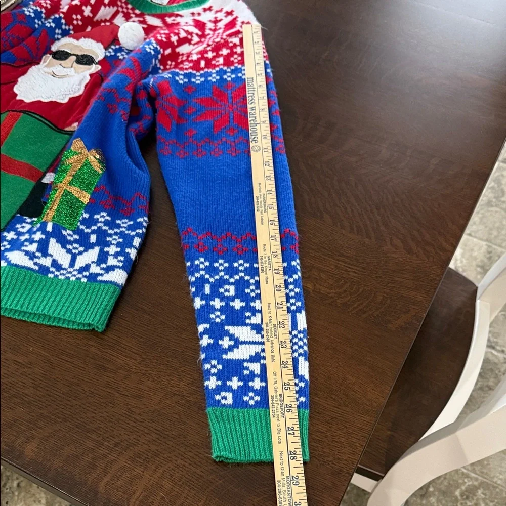 Festive Santa Crewneck Jolly sweaters  in Red, Blue, and Green Medium